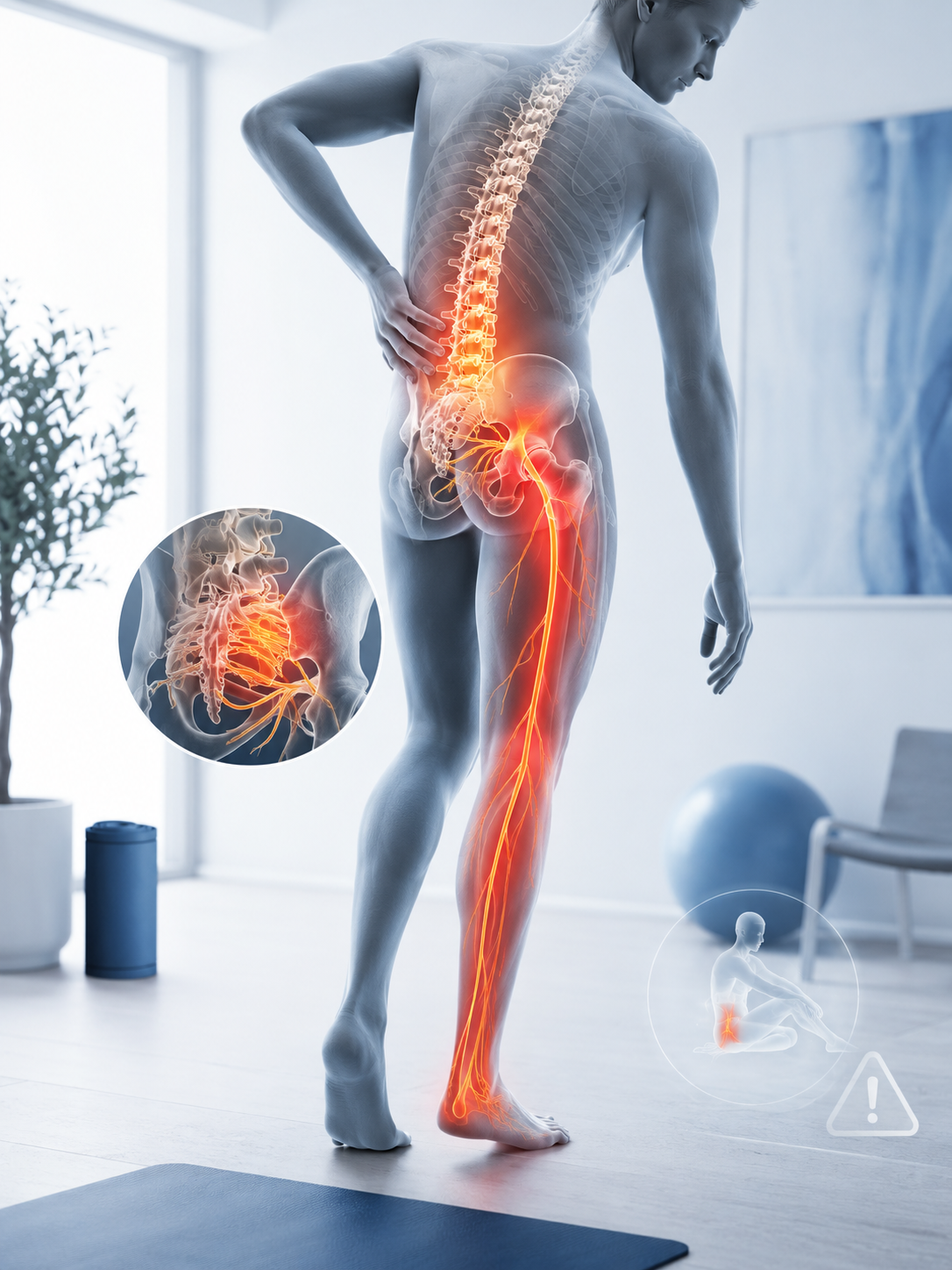 Exercices pour la sciatique à faire avec prudence selon le trajet de la douleur