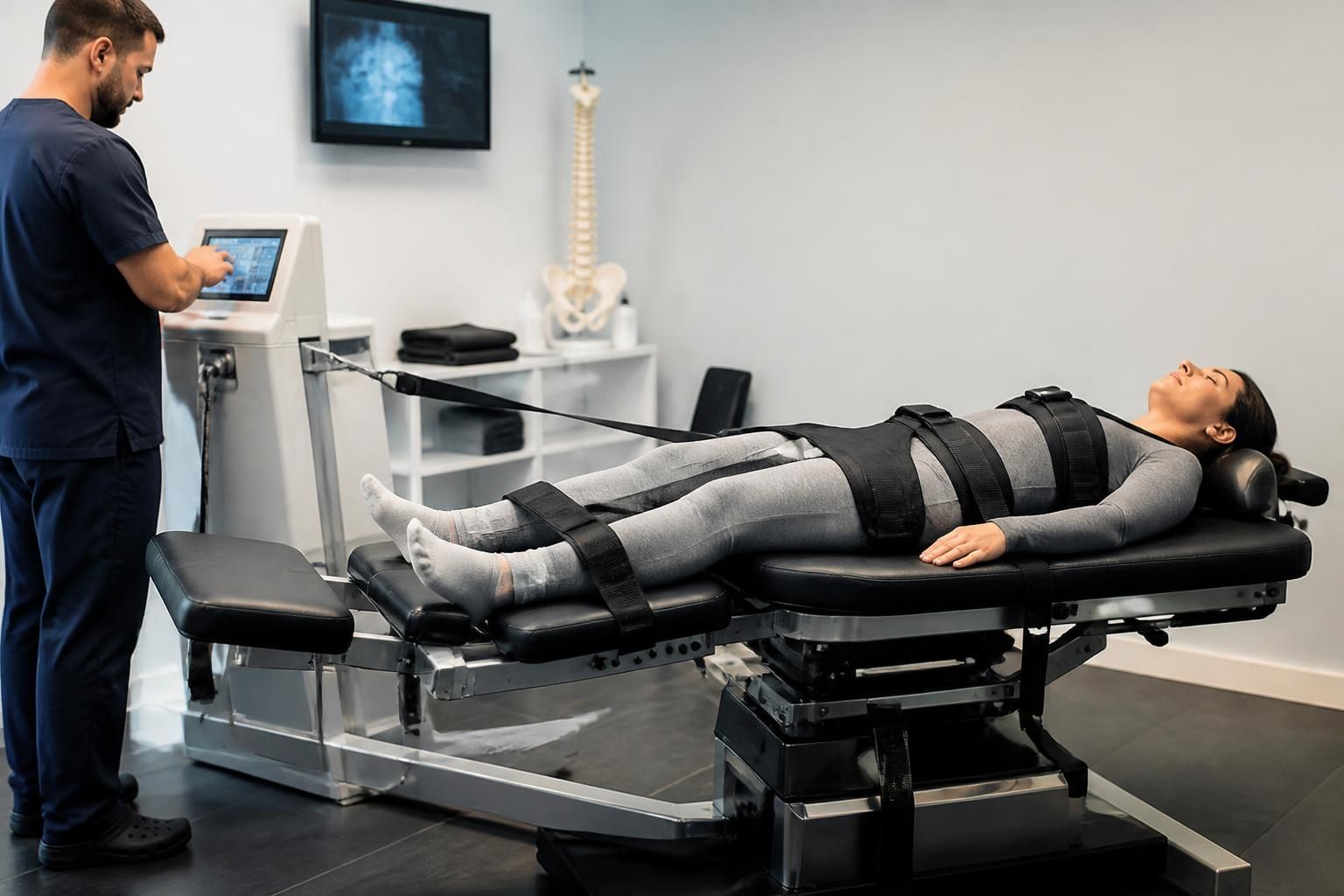 découvrez le fonctionnement d'une table de décompression neurovertébrale, un dispositif médical utilisé pour soulager les douleurs dorsales en étirant doucement la colonne vertébrale.