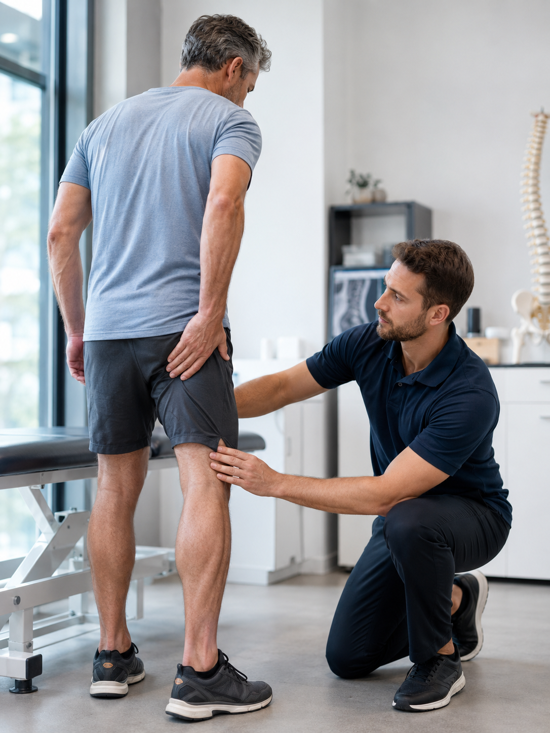 Évaluation d’une douleur derrière la cuisse pour distinguer sciatique et cause musculaire