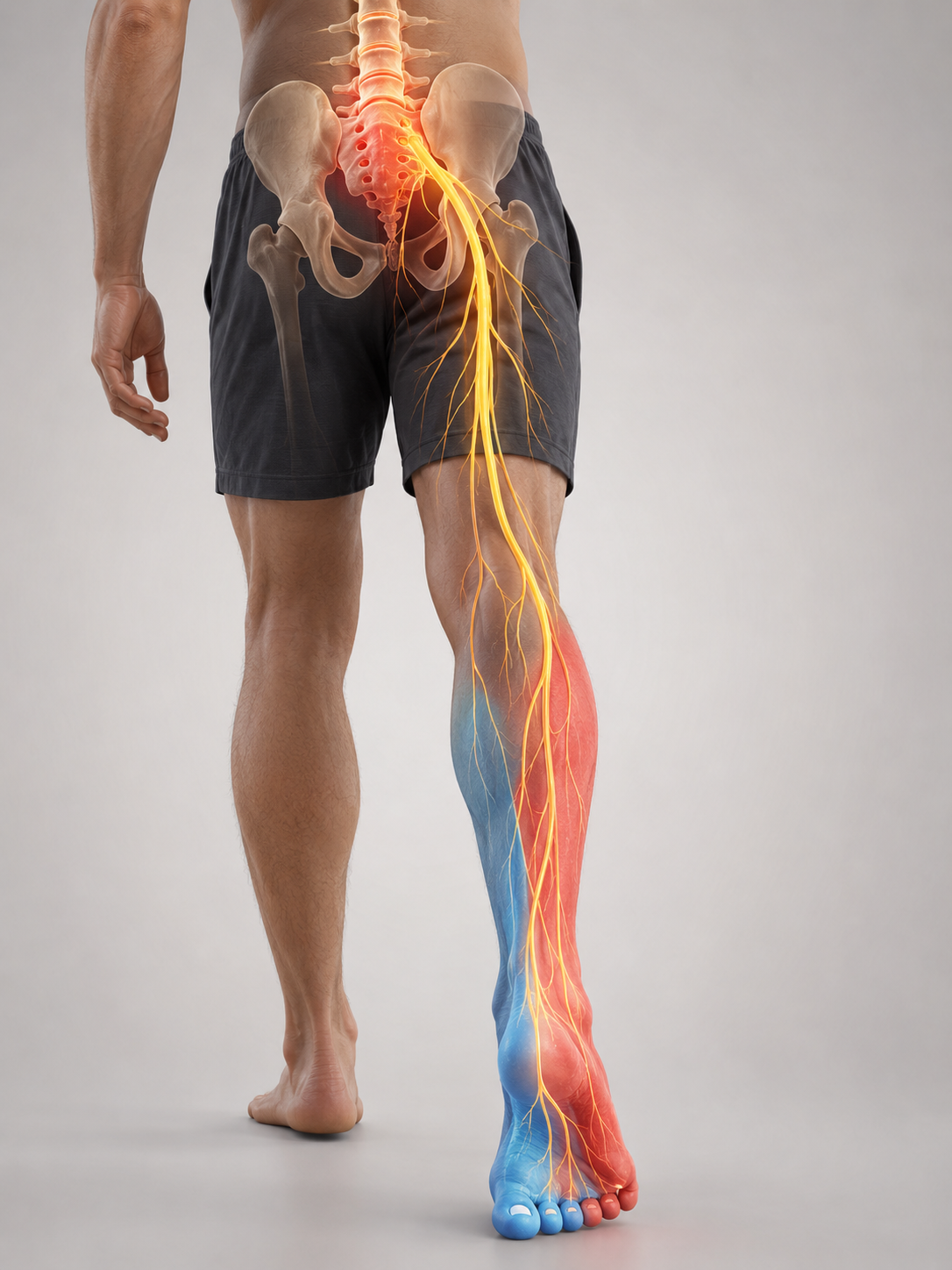 Foot or toe and sciatica pain 3 Racines nerveuses L5 et S1 associées à une douleur au pied et aux orteils