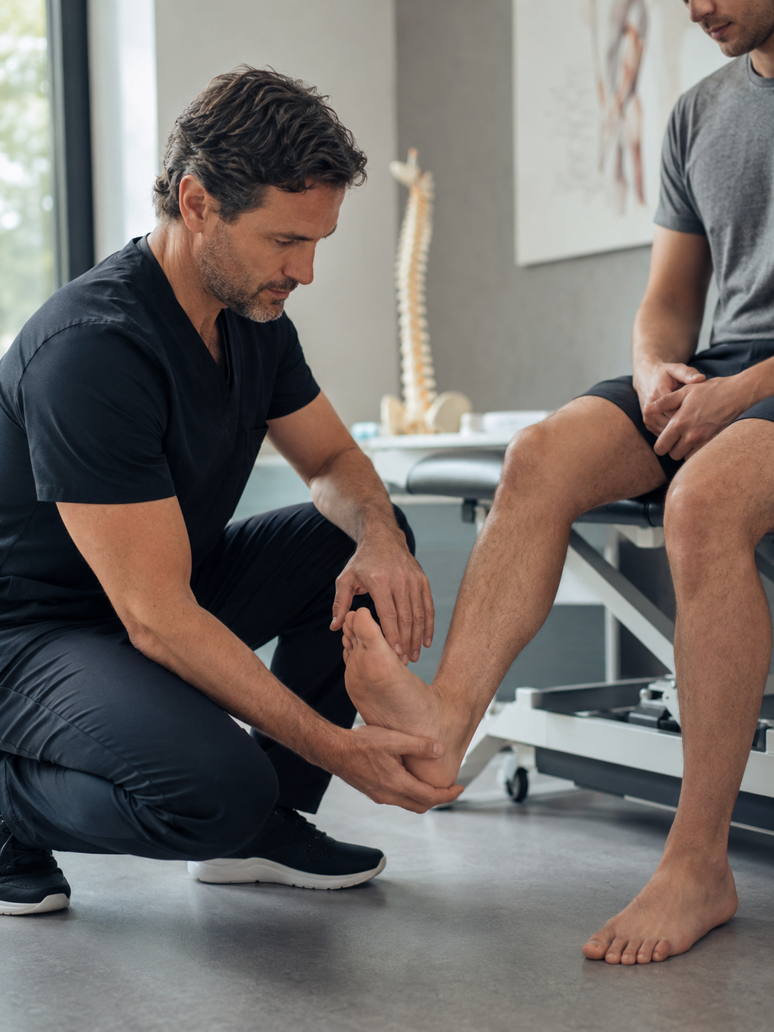 Test de force du pied et de la jambe dans une sciatique
