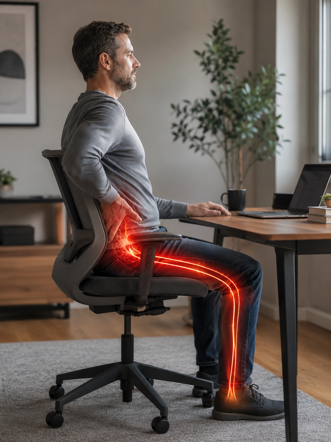 Position assise avec une sciatique