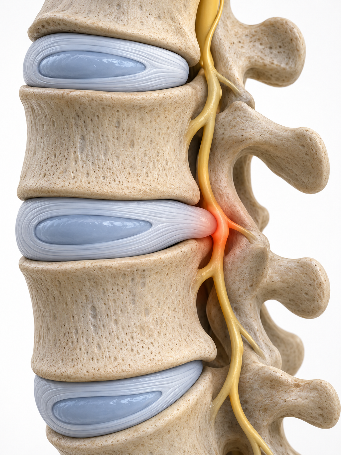 Sciatique et bombement discal 3 Racine nerveuse irritée par un bombement discal lombaire dans le foramen