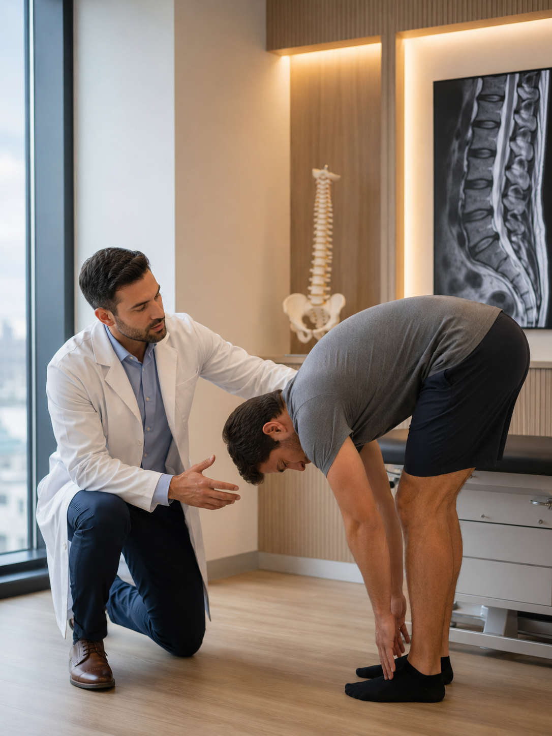 Évaluation d’une sciatique aggravée par la flexion du tronc