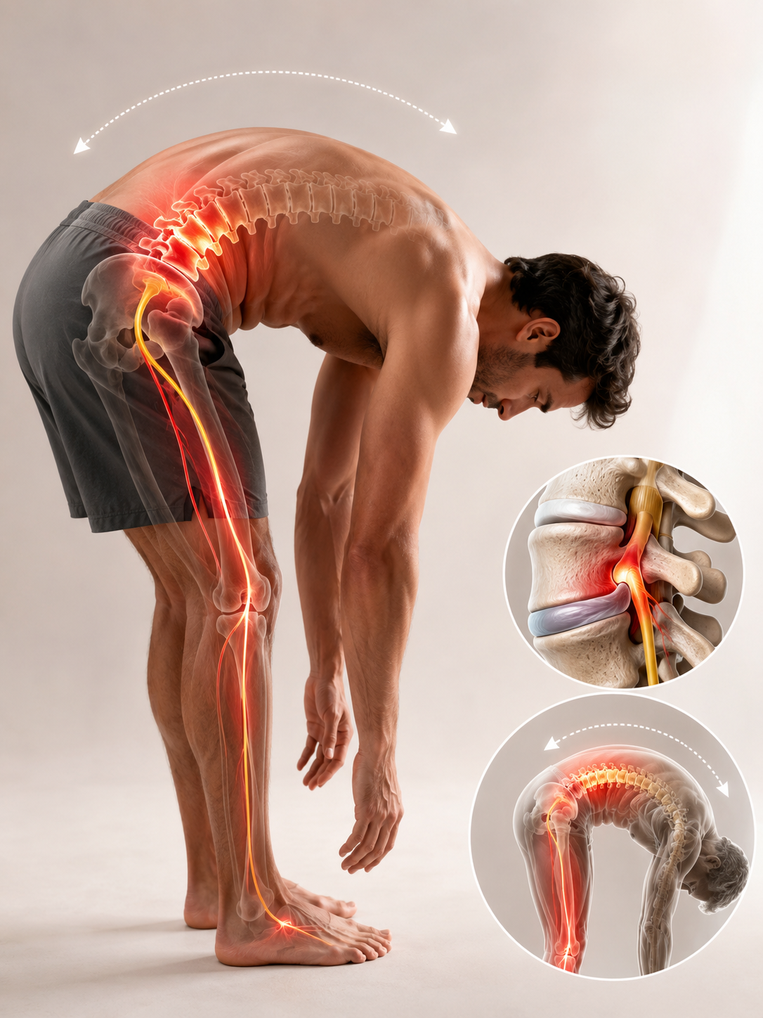 Mécanisme de douleur sciatique lors de la flexion du tronc