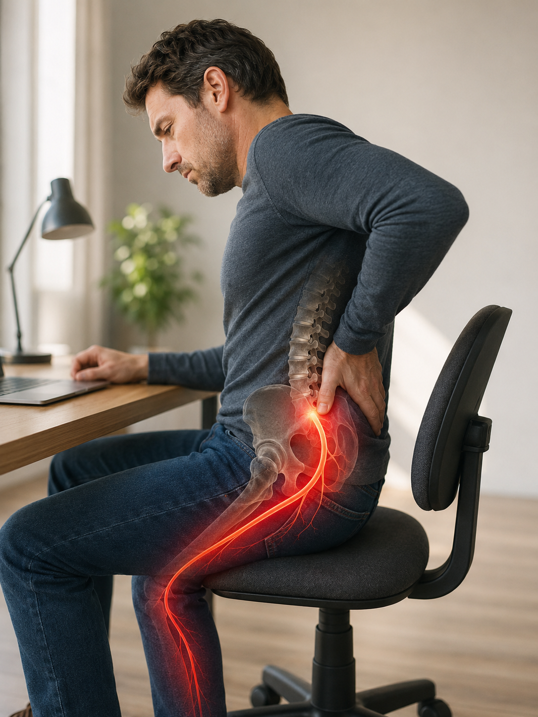 Sciatique et position assise 2 Position assise et douleur sciatique au bureau ou en voiture