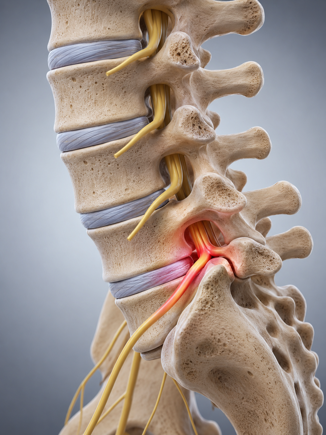 Sciatique et spondylolisthésis 3 Racine nerveuse irritée par un spondylolisthésis lombaire