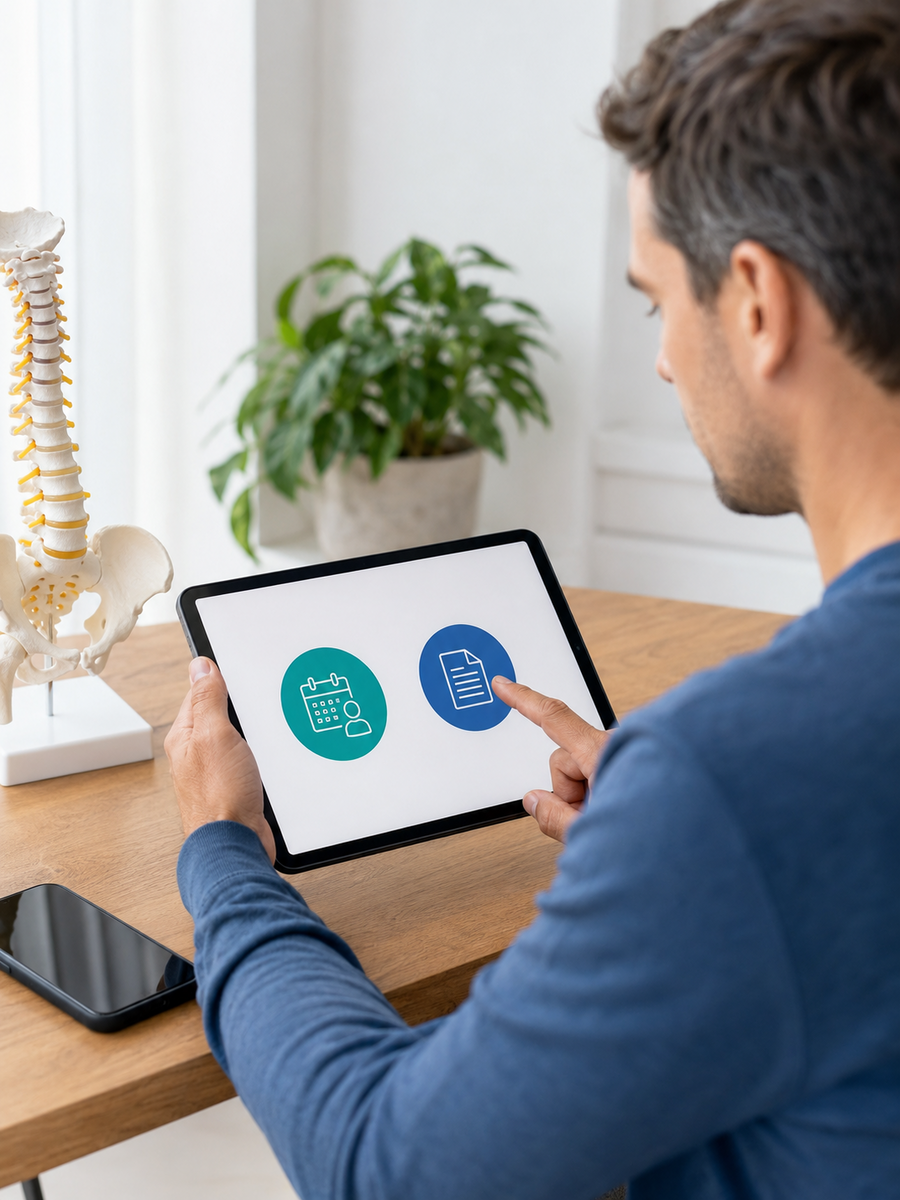Contact SOS Sciatique and the TAGMED Clinic 2 Person choosing between a request for an appointment and an editorial question