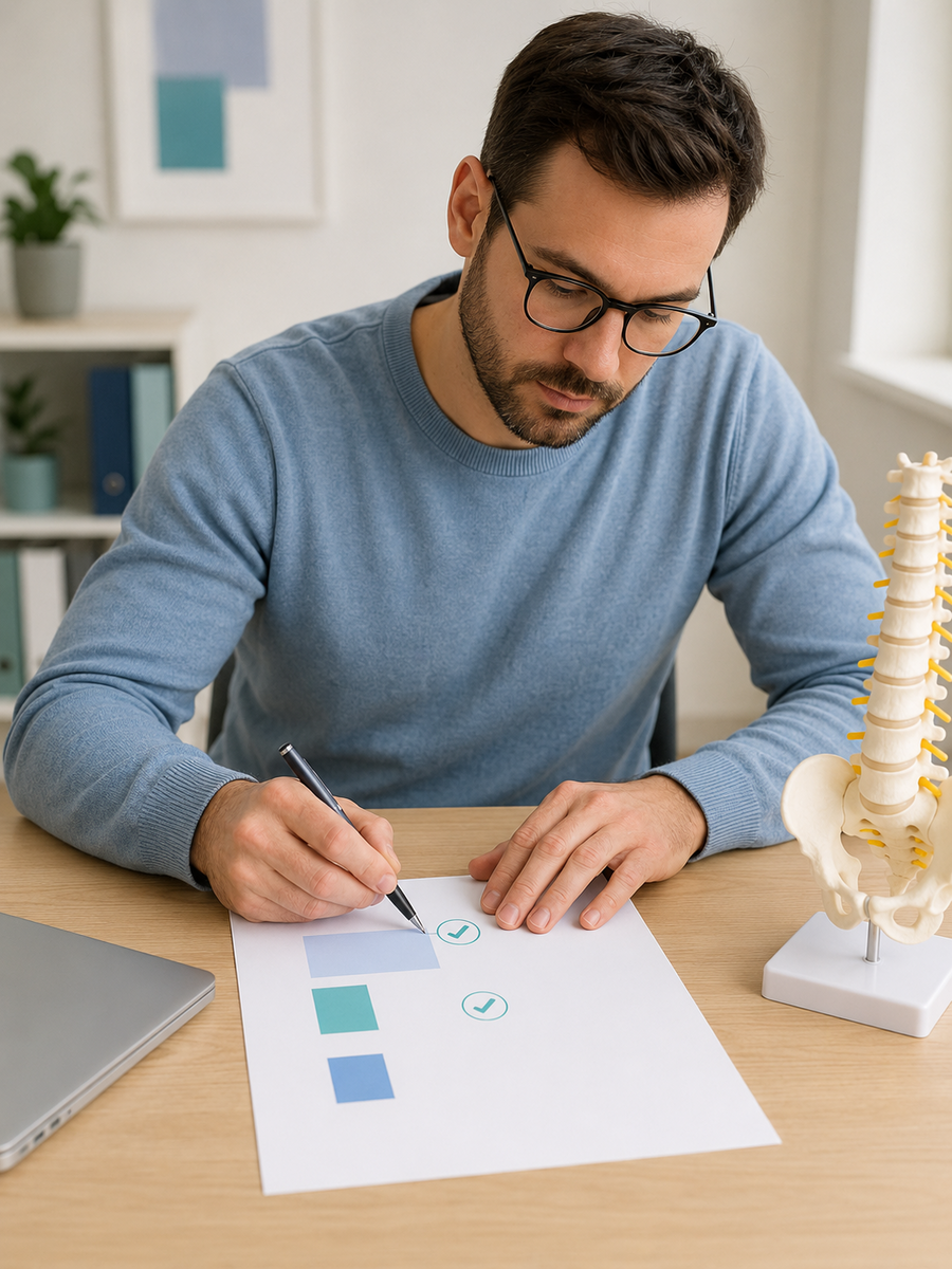 Contact SOS Sciatique and the TAGMED Clinic 4 Editor verifying a correction intended for content on sciatica