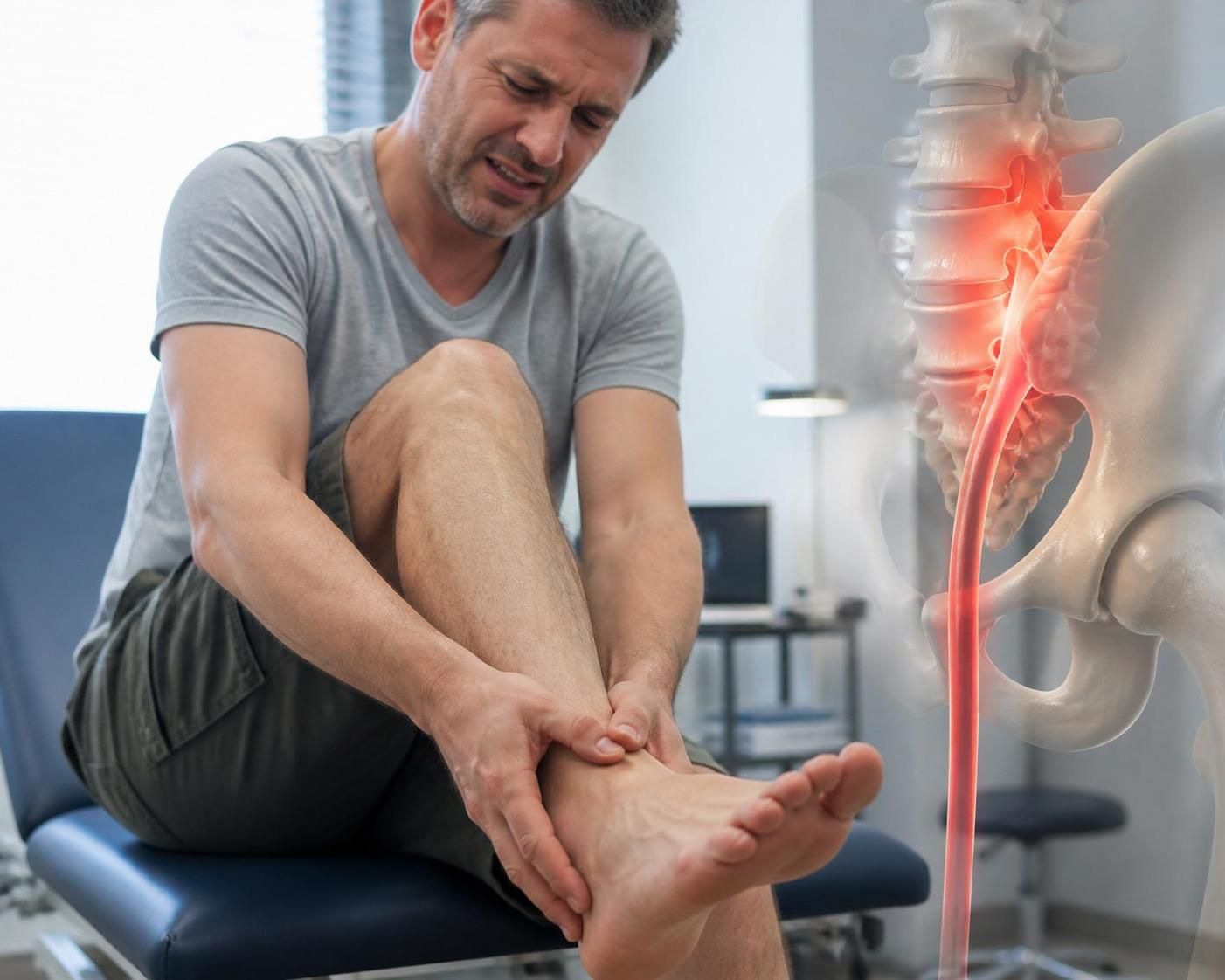 Sciatique : douleur dans le pied et racine nerveuse irritée 23 découvrez les causes et traitements de la sciatique, une douleur irradiant dans le pied due à une irritation de la racine nerveuse. conseils pour soulager et prévenir cette douleur.