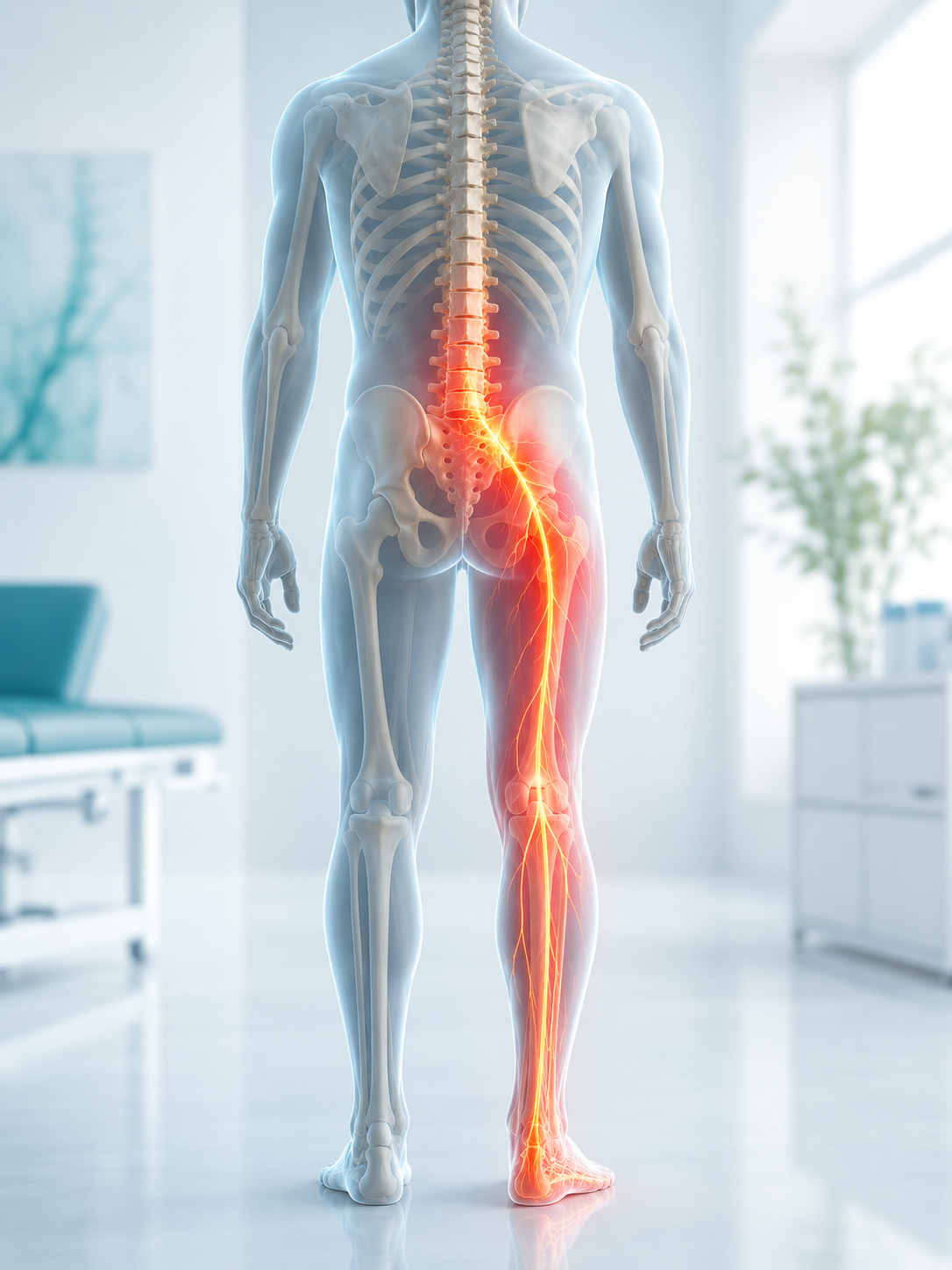 Décompression sciatique Montréal 3 Trajet de la douleur sciatique vers la jambe et le pied à Montréal