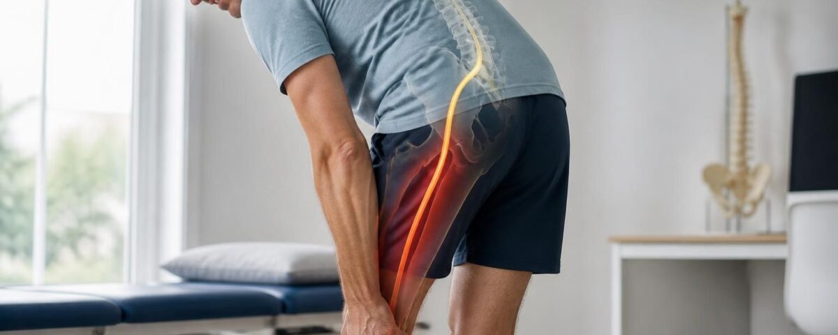 comprendre le lien entre une hernie discale et la douleur au mollet en explorant le trajet nerveux possible et les implications pour le diagnostic et le traitement.