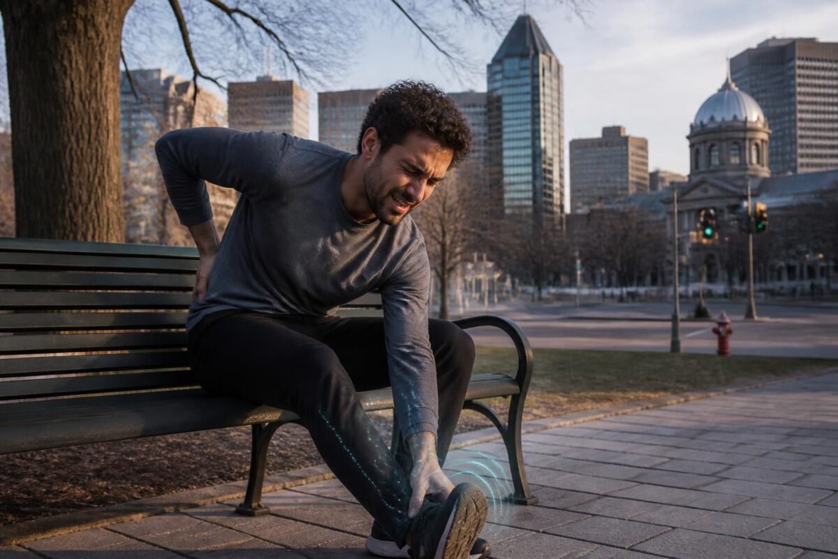 découvrez les causes et traitements de la sciatique à montréal, avec des symptômes tels que douleur au pied, engourdissement et fourmillements, pour retrouver votre bien-être.