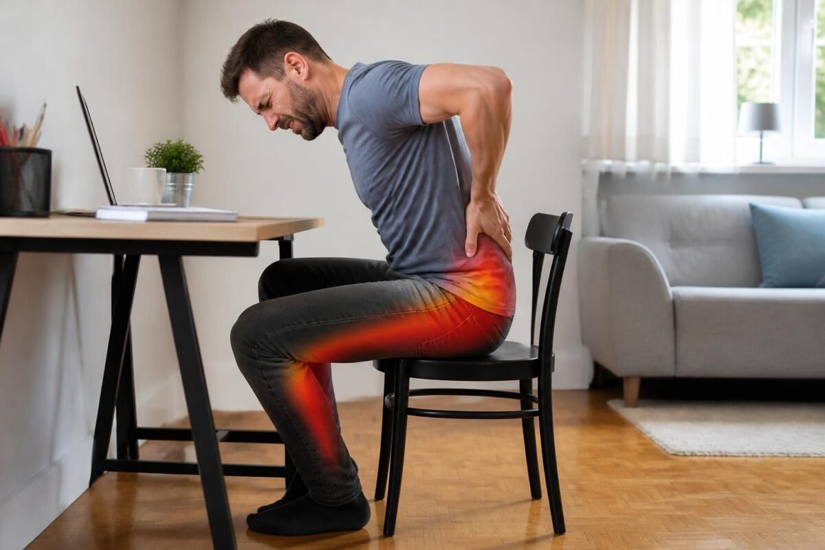 découvrez comment un siège trop bas peut provoquer des douleurs lombaires et une irradiation de la sciatique, ainsi que des conseils pour améliorer votre posture et soulager ces symptômes.